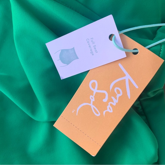 NWT NEW Kona Sol Green Full Coverage One Piece Tummy Control Swimsuit LG 12/14 - Picture 9 of 15